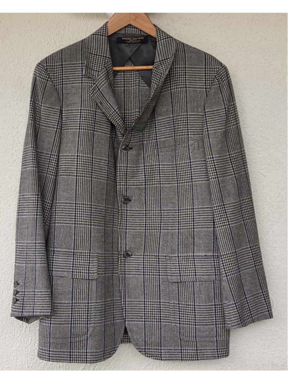 Vtg Brooks Brothers Blazer Mens 42R Gray Glen Plaid Wool Tweed Sport Coat USA